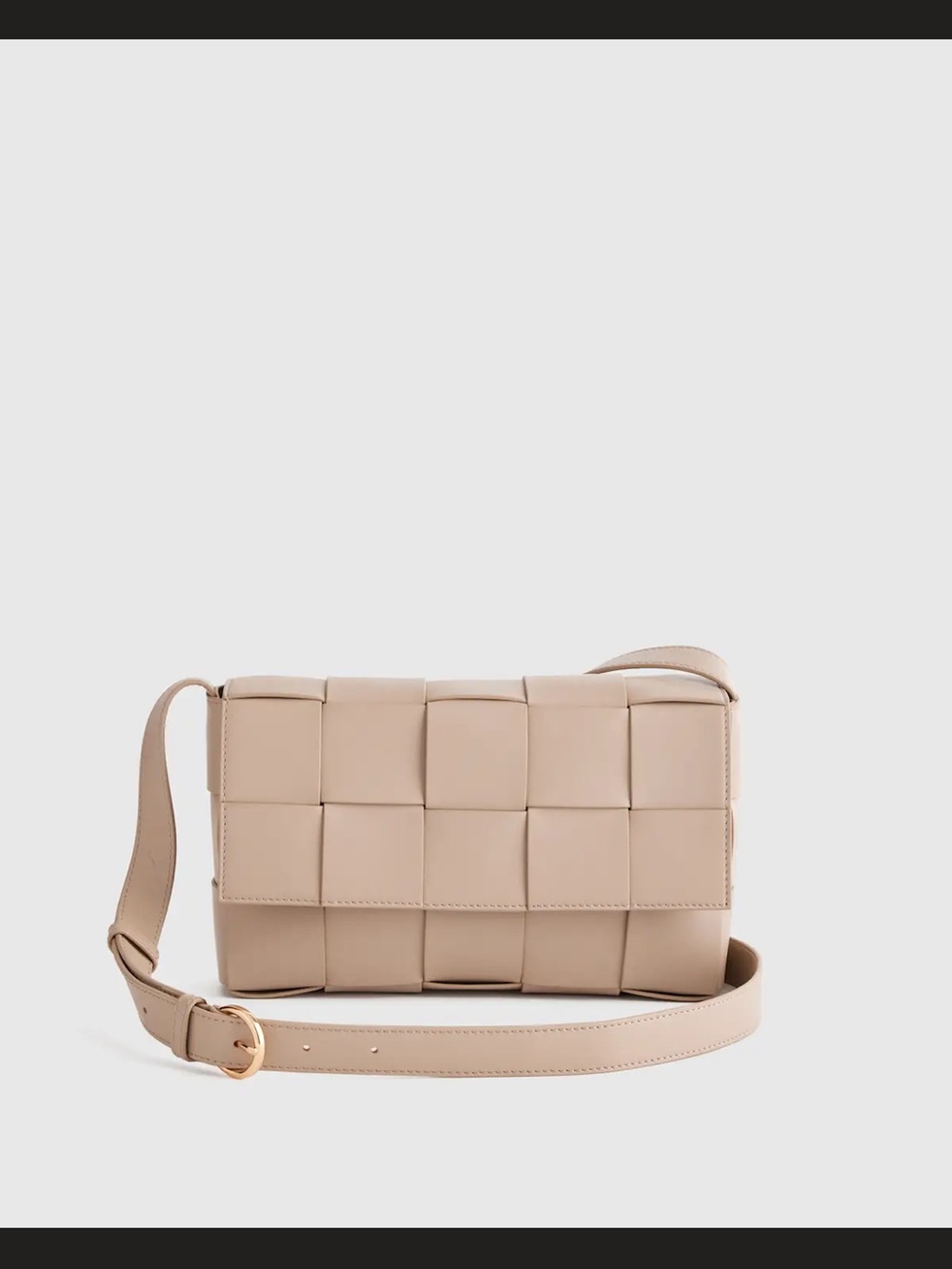 Quince taupe Woven Leather Crossbody